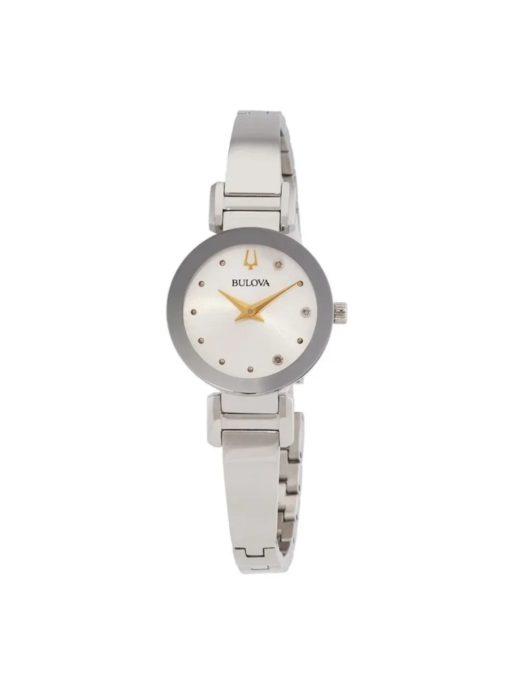 NWT Bulova Modern Quartz Diamond Silver Dial Ladies Watch